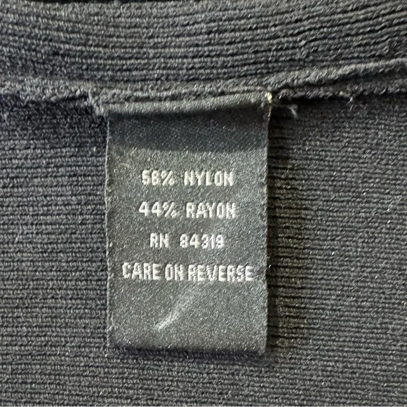 Women’s Black Sweater - Cyrus - Scoop Neck & 3/4 Sleeves with Fringe - Size M - Picture 13 of 16